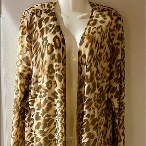 NWT Chico’s Size 4 = XXL Ocelot-print mesh cardigan $69.50 retail